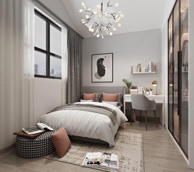 现代卧室3D模型下载